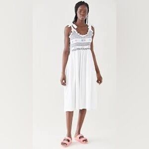 TACH White Midi Dress with Multicolor Accents